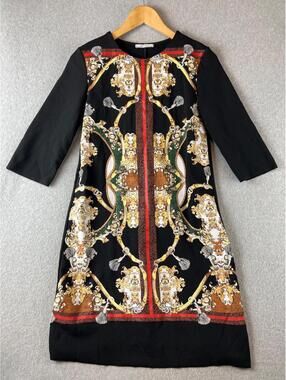 Zara Shift Dress Womens Size S Baroque Equestrian Artsy Chic